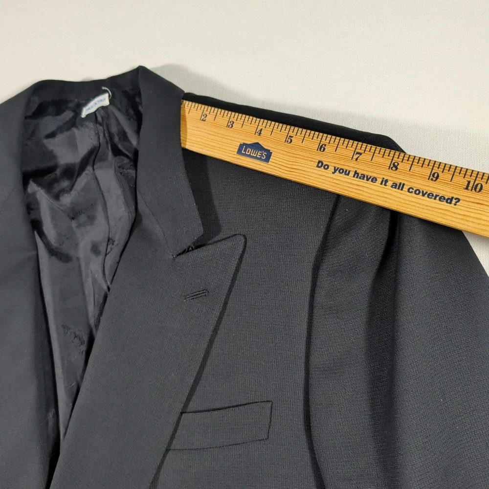 Brioni Blazer Men 46 Black Roman Style Double Breasted Peak Lapel Wool Italy